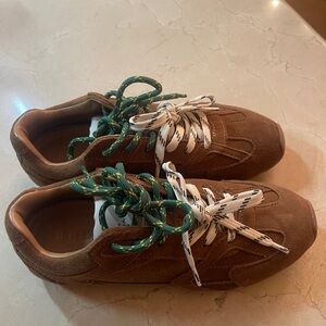 Steve Madden women’s Brown Sneakers with Green and White Accents